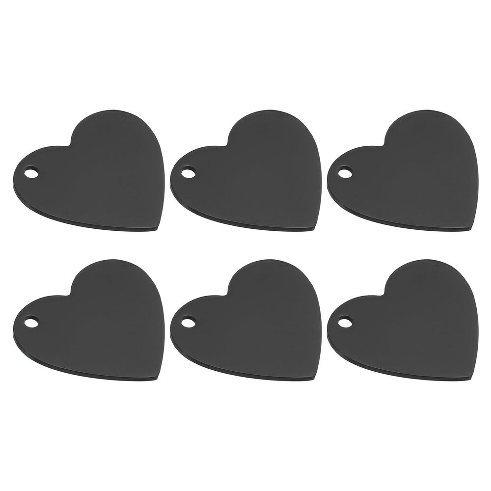 6281 6pcs Heart Charm, 35mm Heart Pendant Metal Stamping Blanks Tags 304